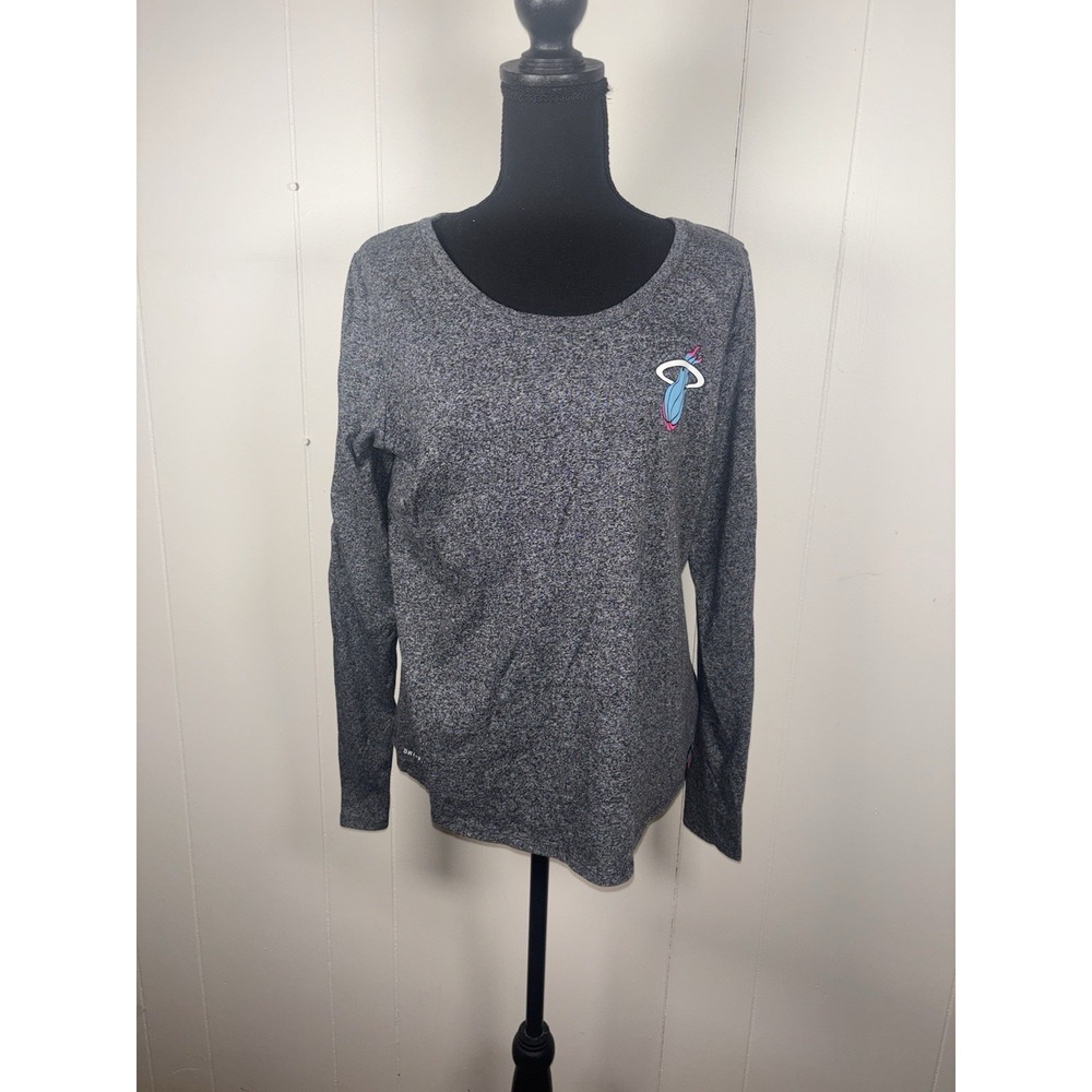 Nike NBA Miami Heat Vice Nights Long Sleeve T-Shirt Hyper Elite Gray Xl Womens
